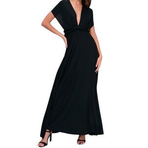 Lulus Tricks of the Trade Black Maxi Dress Size Medium